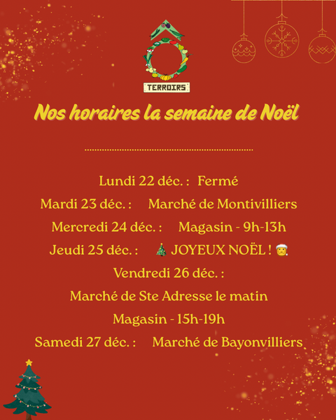 Les fêtes de fin d'année approchent !!