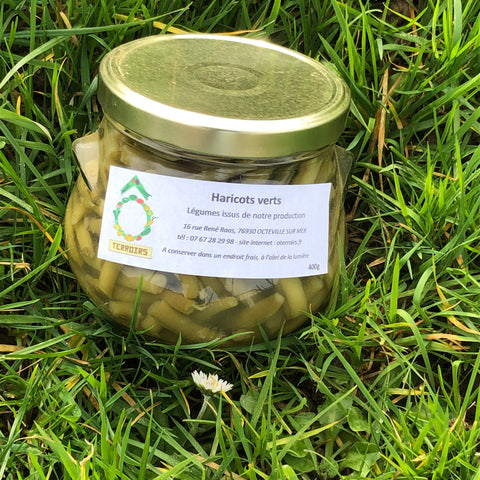 Haricots verts en bocaux